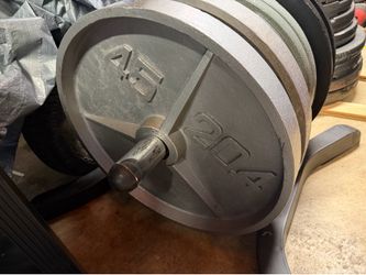 Pair of 45 lb Deep Dish Olympic Plates – Good Condition