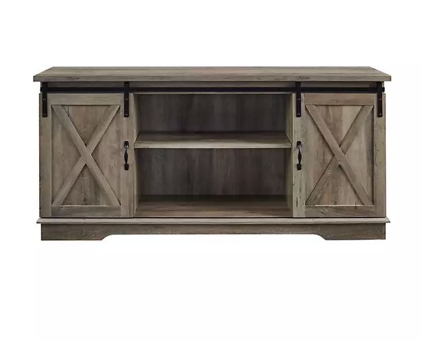 Barn Door tv stand  70” L x 28”H x 15” D