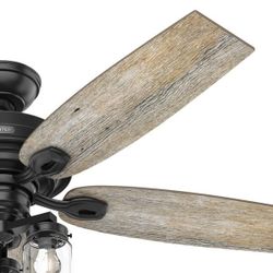 Hunter Crown Canyon II 52 in. Indoor/Outdoor Matte Black Ceiling Fan with Light