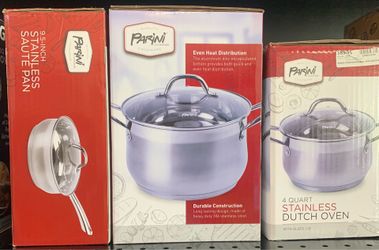 Parini BIG 3-pc Set: 2 Dutch Ovens, 9.5” Sauce Pan!