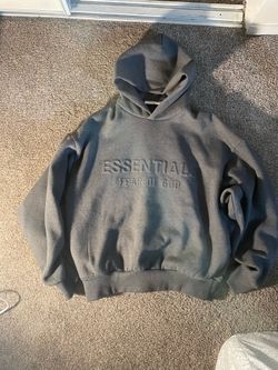 Grey scrunched essentials hoodie