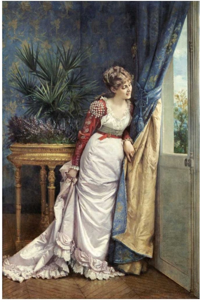 " Awaiting The Visitor " by Auguste Toulmouche