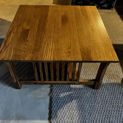Amish-Made Solid Oak Stained Coffee Table