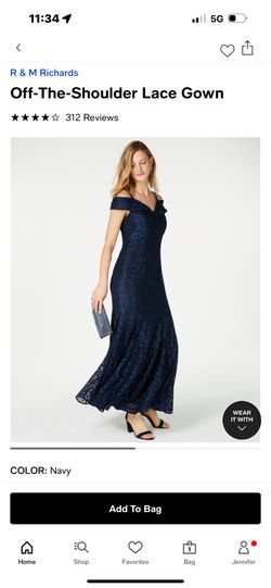 Navy Blue Mermaid Style Dress