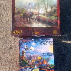 Lot Of 2 Jigsaw Puzzles Kinkade