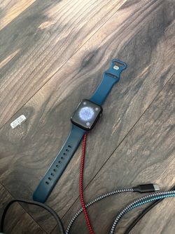 Apple Watch with Blue Sport Band