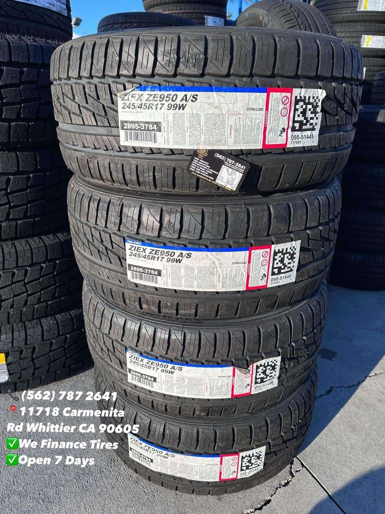 245/45/17 Falken Ziex New Set of Tires Installed and Balanced Set de Llantas Nuevas Instaladas y Balanceadas