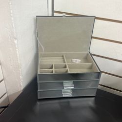 Silver Mirror Jewelry Box 