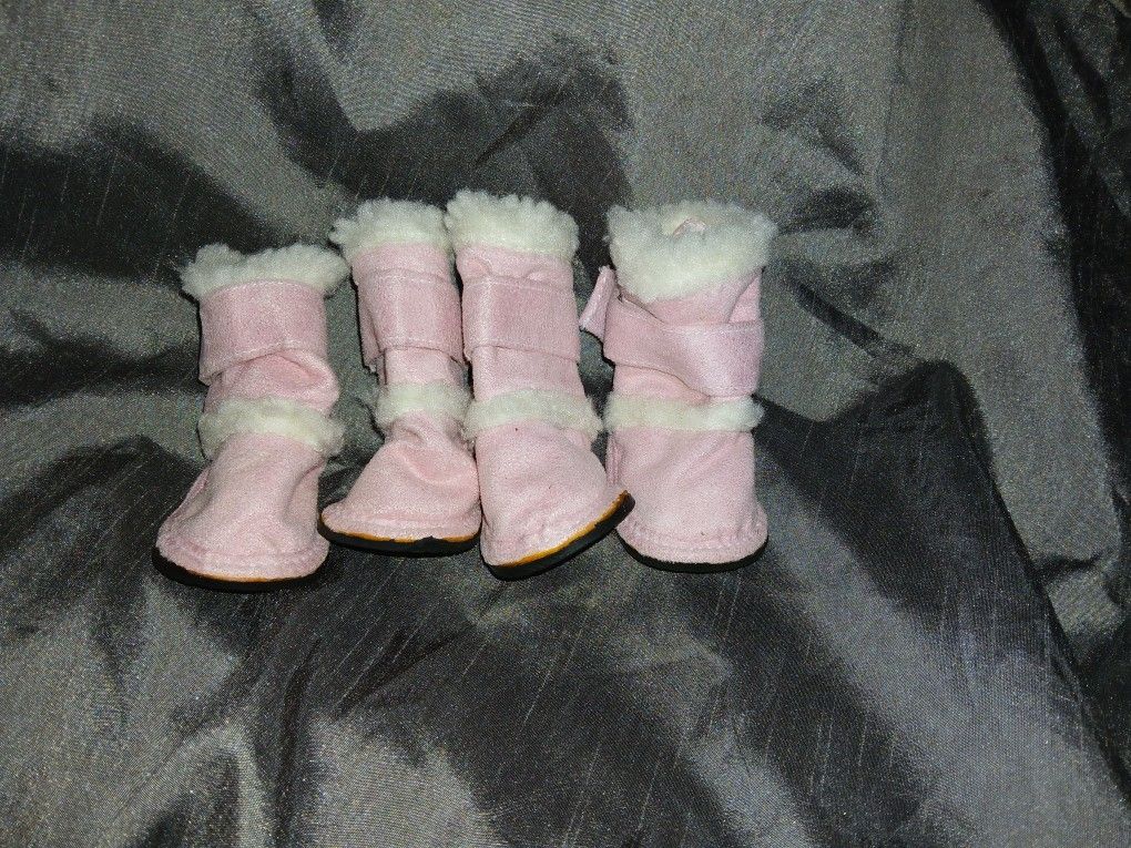 Small Pink Dog Boots Size 3