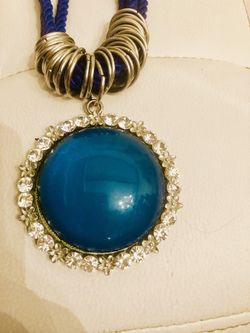 Big blue rhinestone necklace