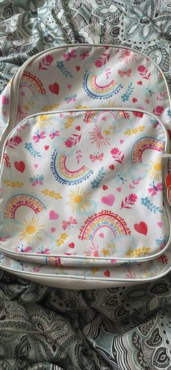 brand new rainbow butterflys bookbag