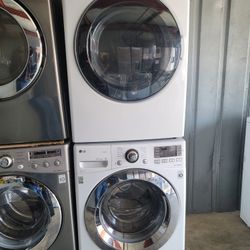 LG Front Load Washer And Stackable Gas Dryer Set 
