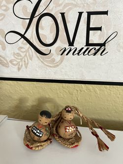 Vintage Kokeshi Japanese Dolls (Babies In Baskets)