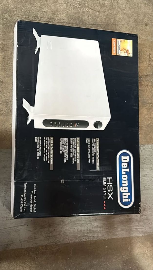 1500-Watt White Slim Style Digital Convection Panel Heater With Fan