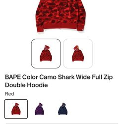 Red Bape Double Hoodie 