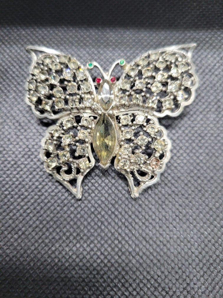 Silver Butterfly Brooch