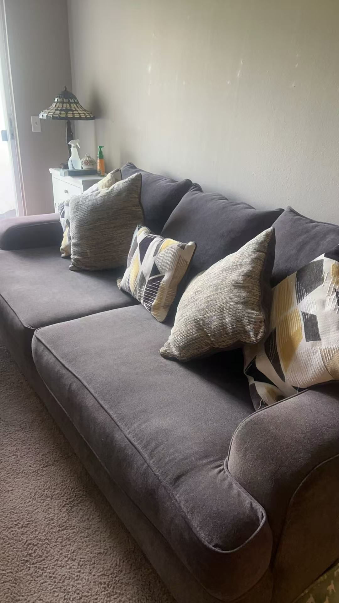 🛋️ Comfy Modern Gray Couch w/ Pillows - Great Condition!