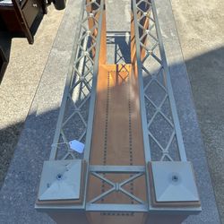 Glass and Wood Console Table