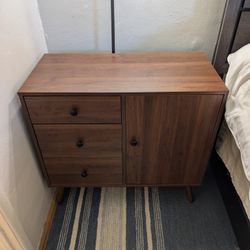 Mid-Century Modern 3-Drawer Dresser / Storage Cabinet – Walnut Finish
