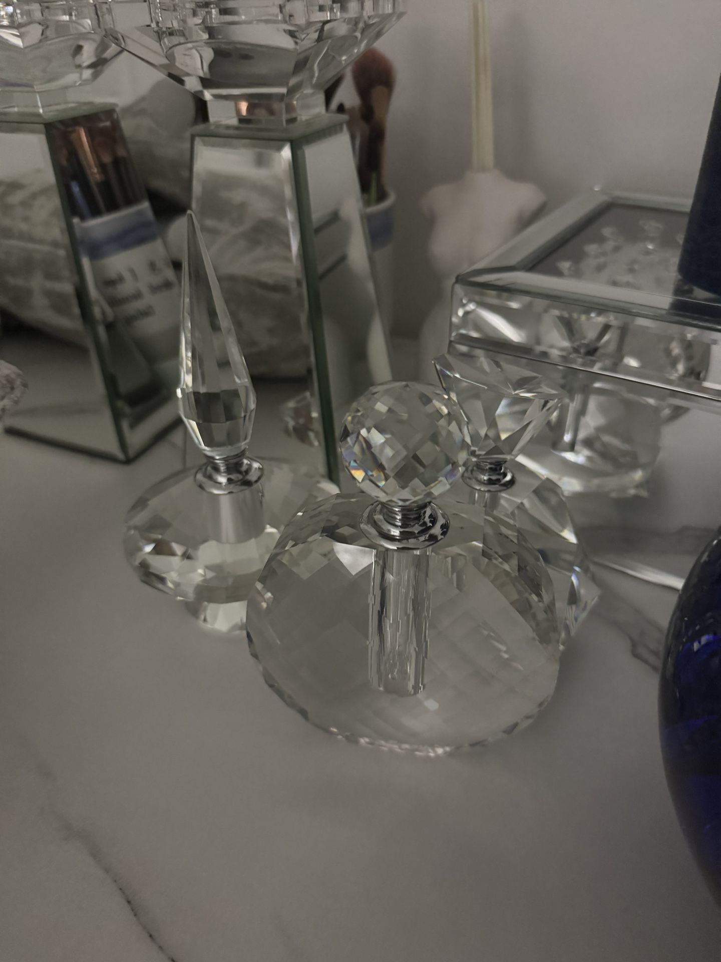 Glass Set Perfume Bottles Decor