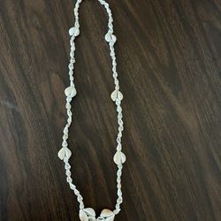Hawaiian Cowrie Lei & Mini Conch Seashell Necklace 36”