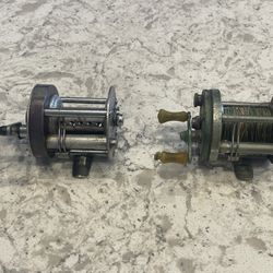 Lot Of (2) Vintage Reels. Shakespeare Marhoff Model GE And Langley Cast Rite Model 380A.