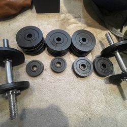 Adjustable Weight Cast Iron Dumbbells Set 105lbs