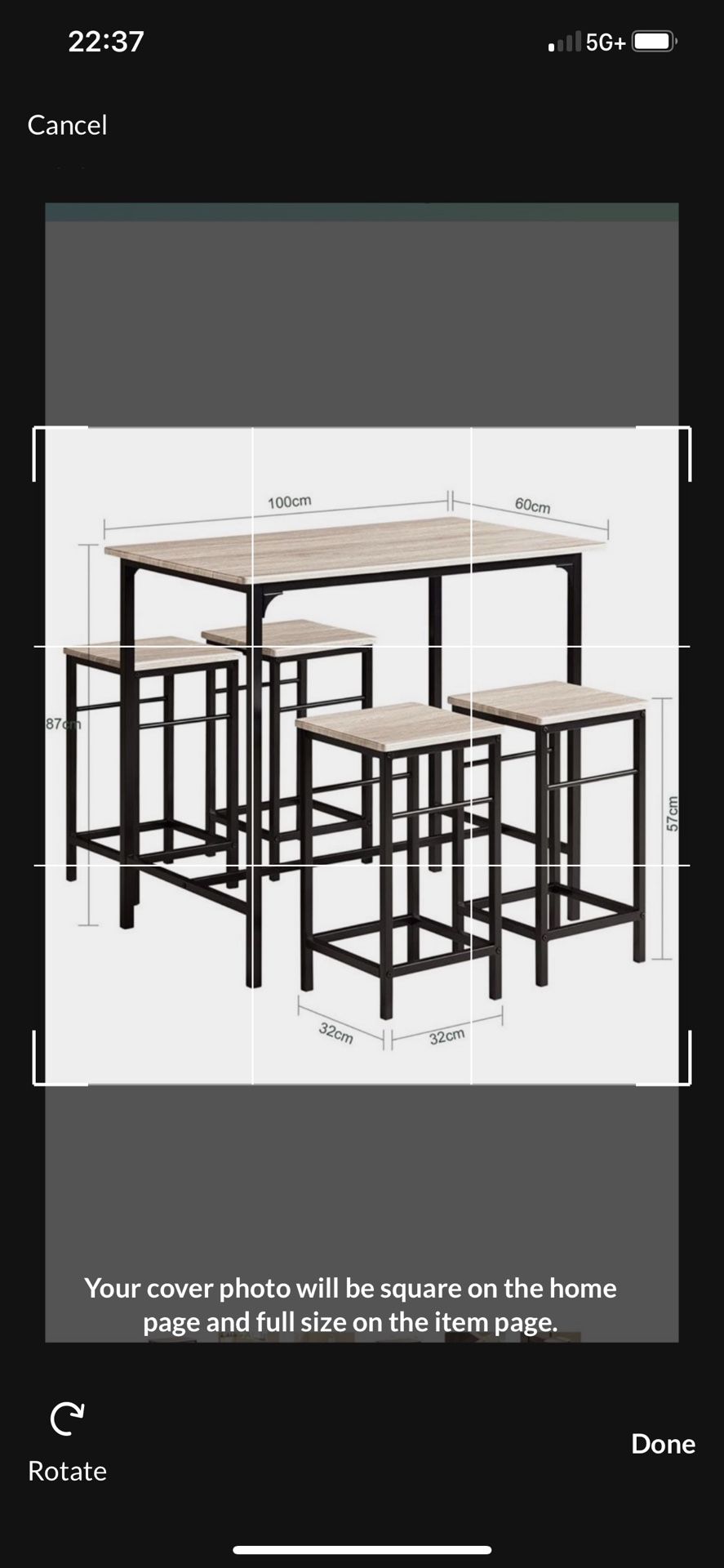 Haotian Industrial Style Dining Set-1 Table and 4 Stools,Breakfast Table,Home Kitchen Restaurant Bar Set,OGT11-N