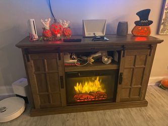 Tv stand with fireplace