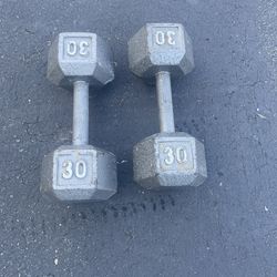Weights for sale 50:00 dollars  firm price 2 x 30  pounds good condition