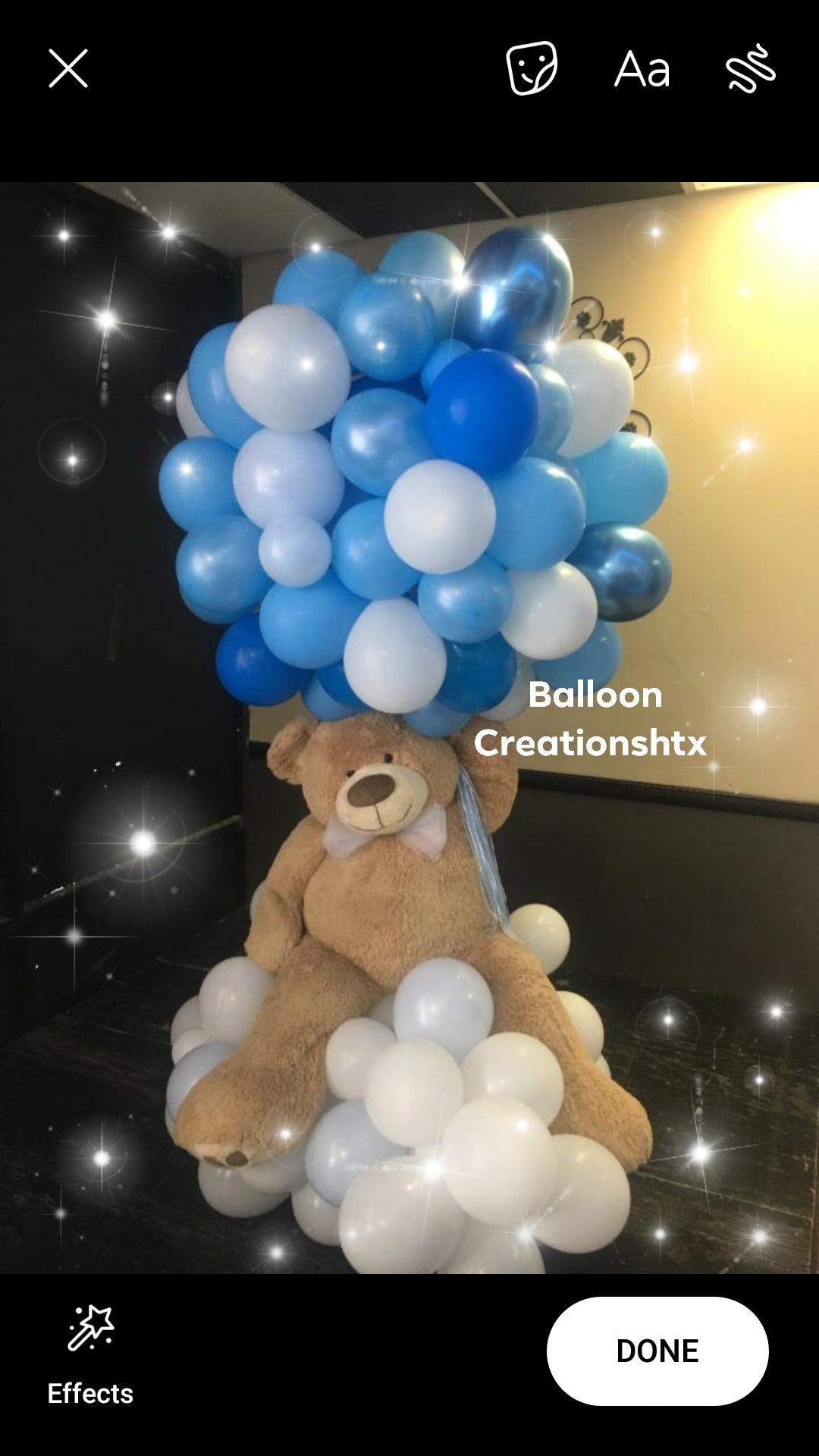 Jumbo bear on clouds balloon sculpture