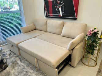 Beich Futon Bed  +  White Comfi Sofa + White Futon