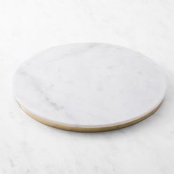 Williams Sonoma Marble & Brass Round Board