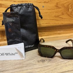 Off-White OERI148 DOVER 6055 Havana/Green 56-18-145 Sunglasses New Authentic