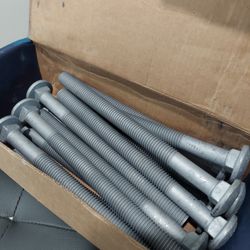 galvanized carriage bolts 5/8 - 11 x 8 , *    4 boxes available 15 pieces per box  $25 each box must buy all 4 boxes 
