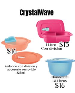 Tupperware CrystalWave para lonche / microondas