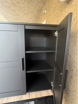 Gray Storage Cabinet – Excellent Condition