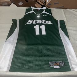 NIKE MICHIGAN STATE SPARTANS JERSEY Authentic +2 Elite Sewn Clean #11 Mens Xxl