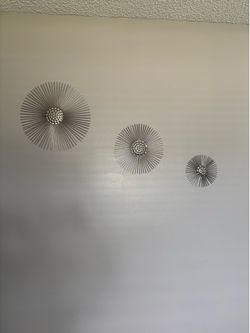 Silver metallic wall decor 3 piece