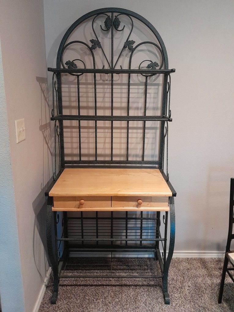 Custom-Made, Iron & Wood Baker's Rack