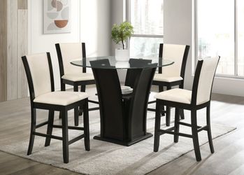 Orlando-white pub table+4 chair set