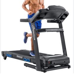 The Nautilus T618 treadmill has a 3.5 CHP motor, a 20" x 60" running deck, and a top speed of 12 mph. Its key features include a 15% motorized incline