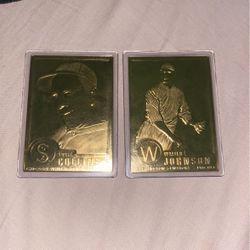 Danbury gold Eddie Collins And Walter Johnson MLB Card