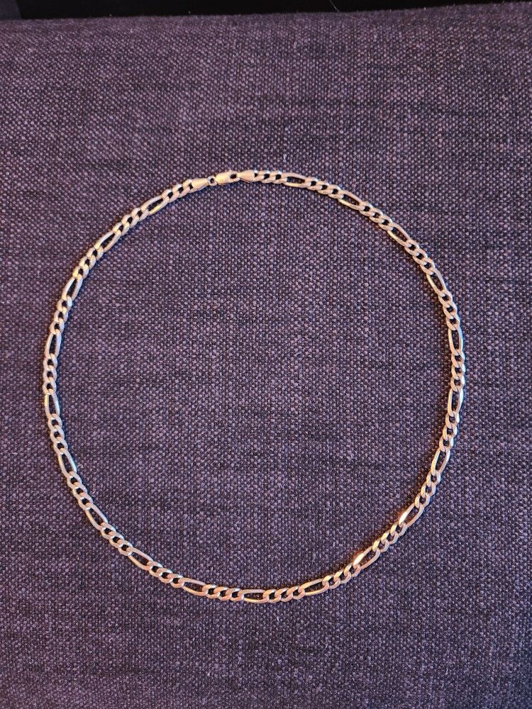 925 Sterling Silver 10 mm Figaro Chain Necklace