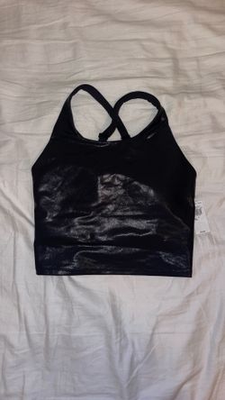 Old Navy Black Leather-like Crop Top (S)
