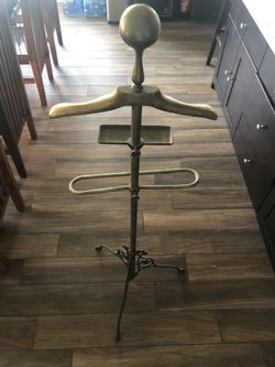 Antique brass coat rack