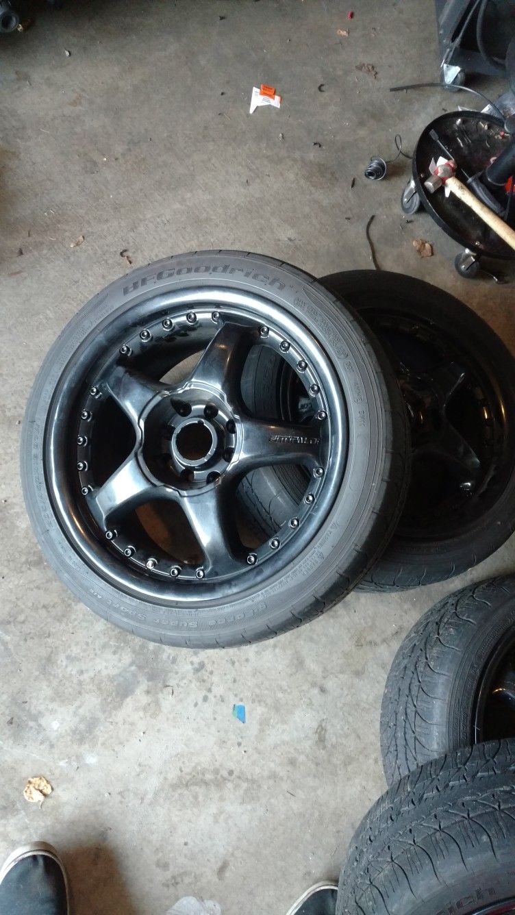 Wtt WTS 4x100 16x7.5 Fittipaldi 500ss wheels with BF Goodrich tires set of 4