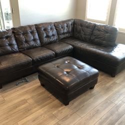 Leather sectional sofa