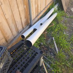 Four pieces of p v c a plastic pipe