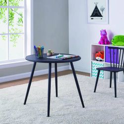Mainstays Kids Round Play Table, Black Steel Activity table measures 24.02" H x 26.77" W x 26.77" D,